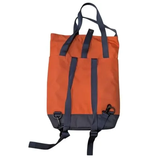Columbia Urban Lifestyle Backpack Convertible Tote -orange/navy - Picture 3 of 6